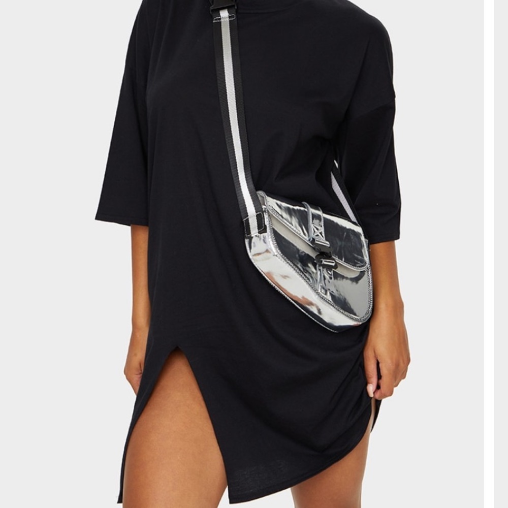 Black split dress